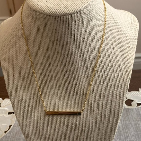Bittersweet Gold Plated Silver Bar Necklace - Picture 4 of 5